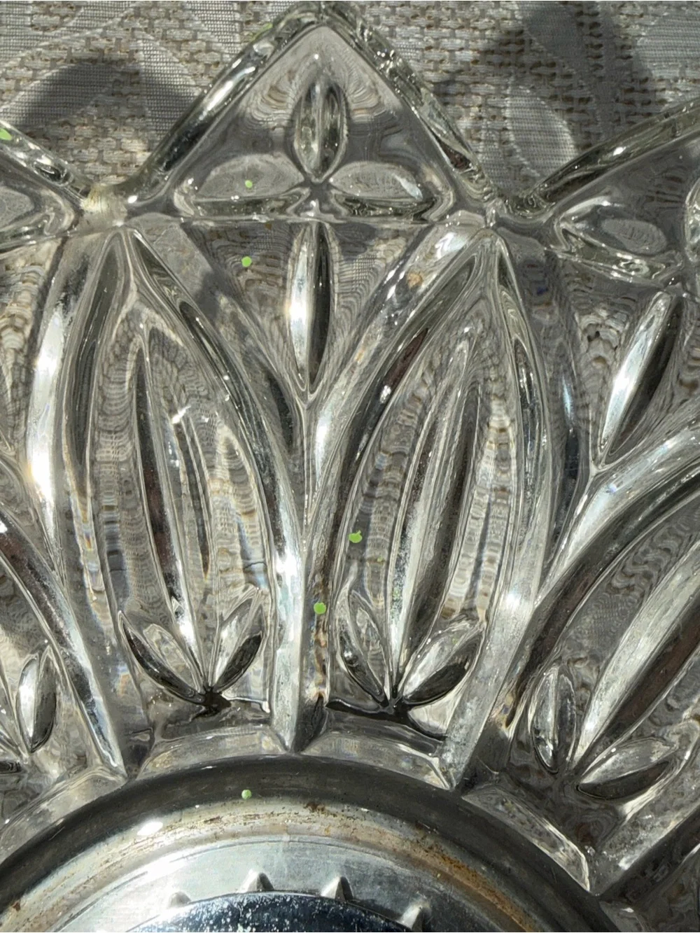 vintage Mid-Century Modern glass nutcracker bowl with metal picks